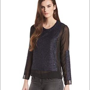 Aryn K Women's Sheer Sequin Blouse